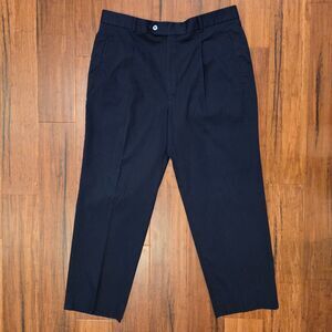 Burberry Golf Navy Single Pleat Pants Mens 38 Luxury Stretch Cotton